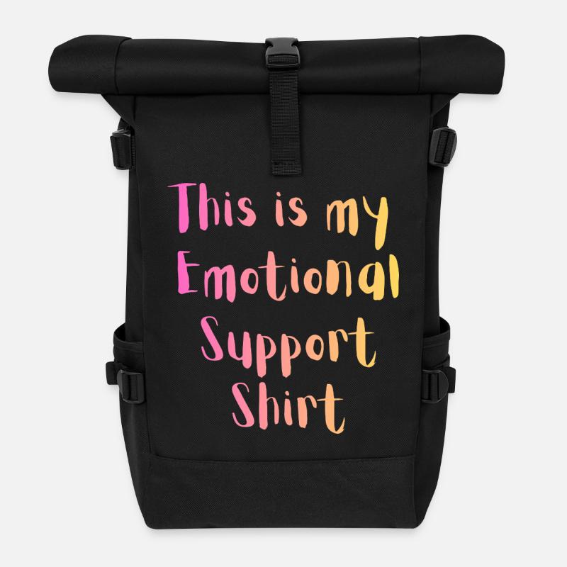 Emotional Support Shirt - Rolltop Rucksack - Schwarz