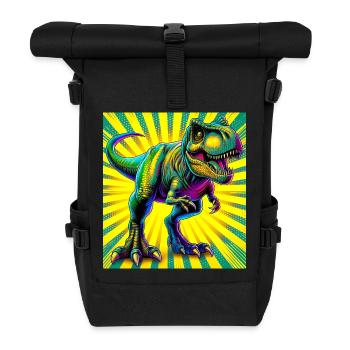 dinosaure - Sac à dos roll top - noir - Devant