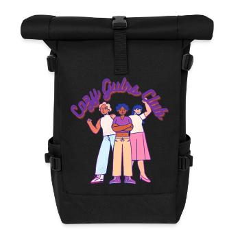 Cozy Girls Club Warm Aesthetic Girl Power - Rolltop Rucksack - Schwarz - Vorne