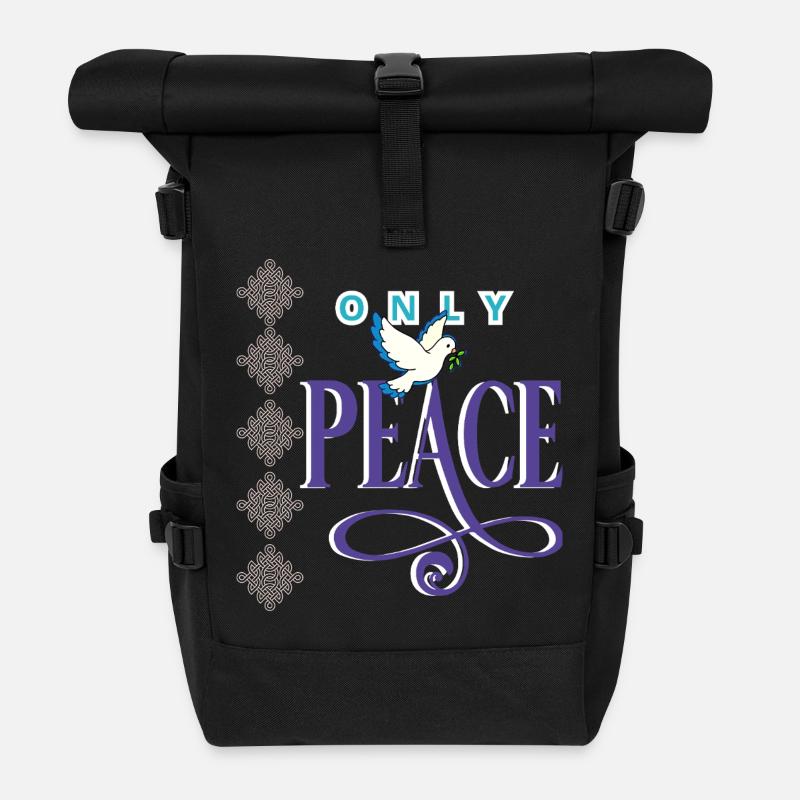 Colombe de la paix - Sac à dos roll top - noir