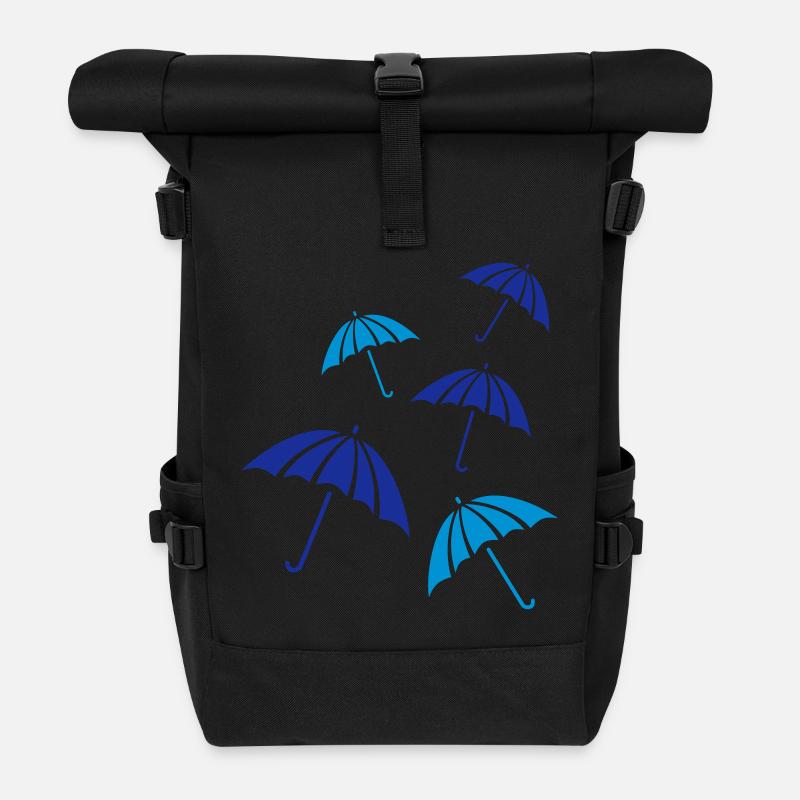 Schirmregen - Rolltop Rucksack - Schwarz