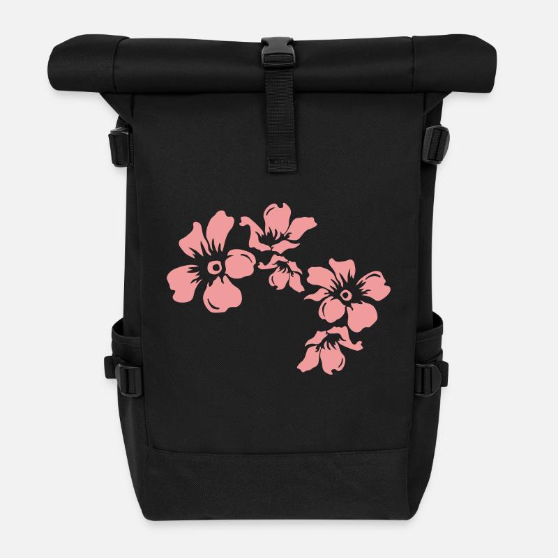 flowers - Rolltop Rucksack - Schwarz