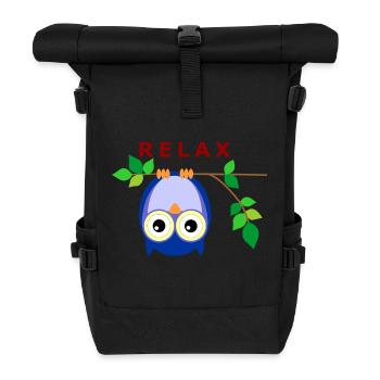 Eule - Relax - Rolltop Rucksack - Schwarz - Vorne