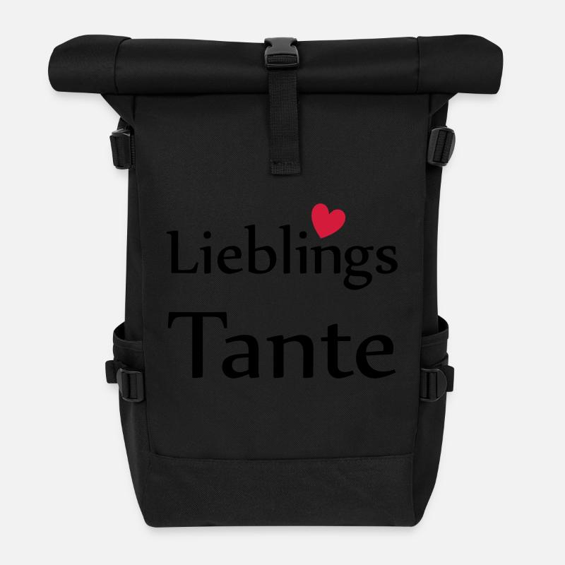 Lieblings Tante mit Herz - Rolltop Rucksack - Schwarz