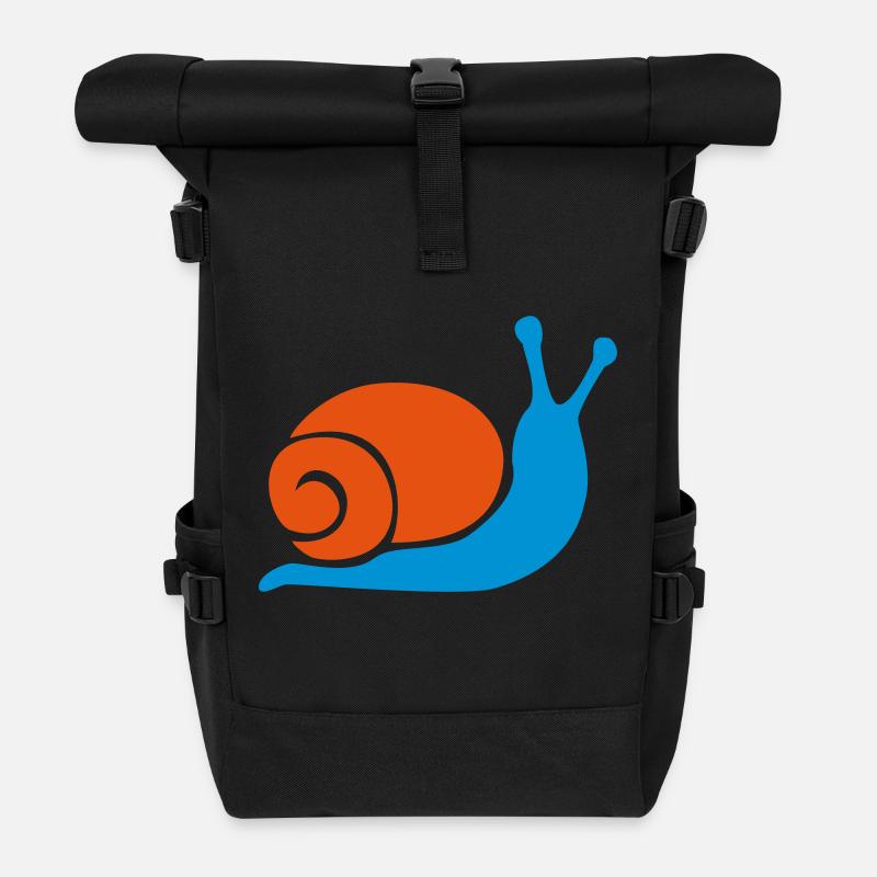 Schnecke - Rolltop Rucksack - Schwarz