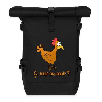 ça roule ma poule ? - Sac à dos roll top - noir - Devant