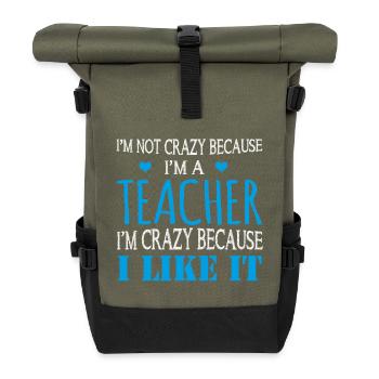 Teacher I like it - Roll Top Backpack - olive/black - Front