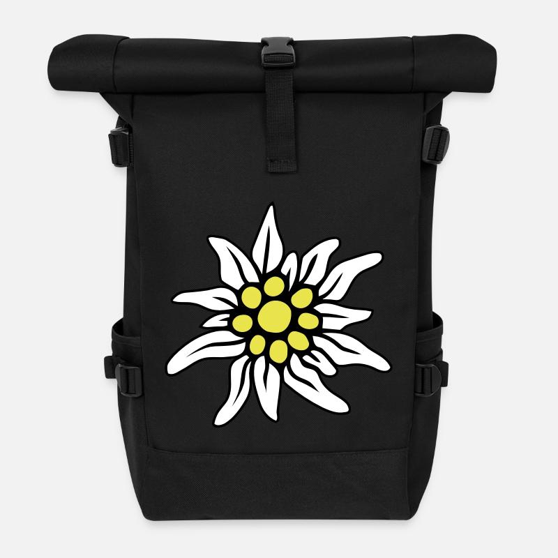 EDELWEISS BLÜTE - Rolltop Rucksack - Schwarz