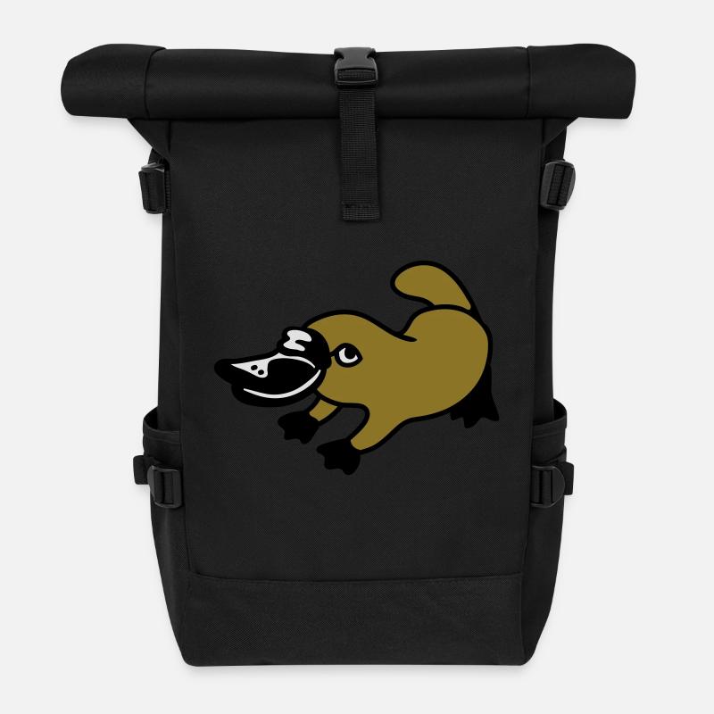 Schnabeltier 3 - Rolltop Rucksack - Schwarz