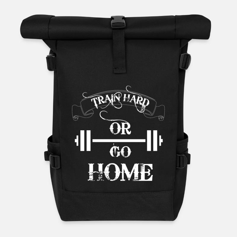 Train Hard Bodybuilding - Rolltop Rucksack - Schwarz