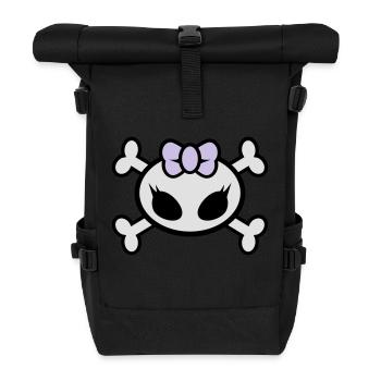 skul kitty - Rolltop Rucksack - Schwarz - Vorne