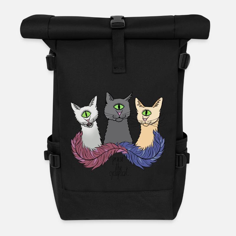 praisethecyclopscats - Rolltop Rucksack - Schwarz