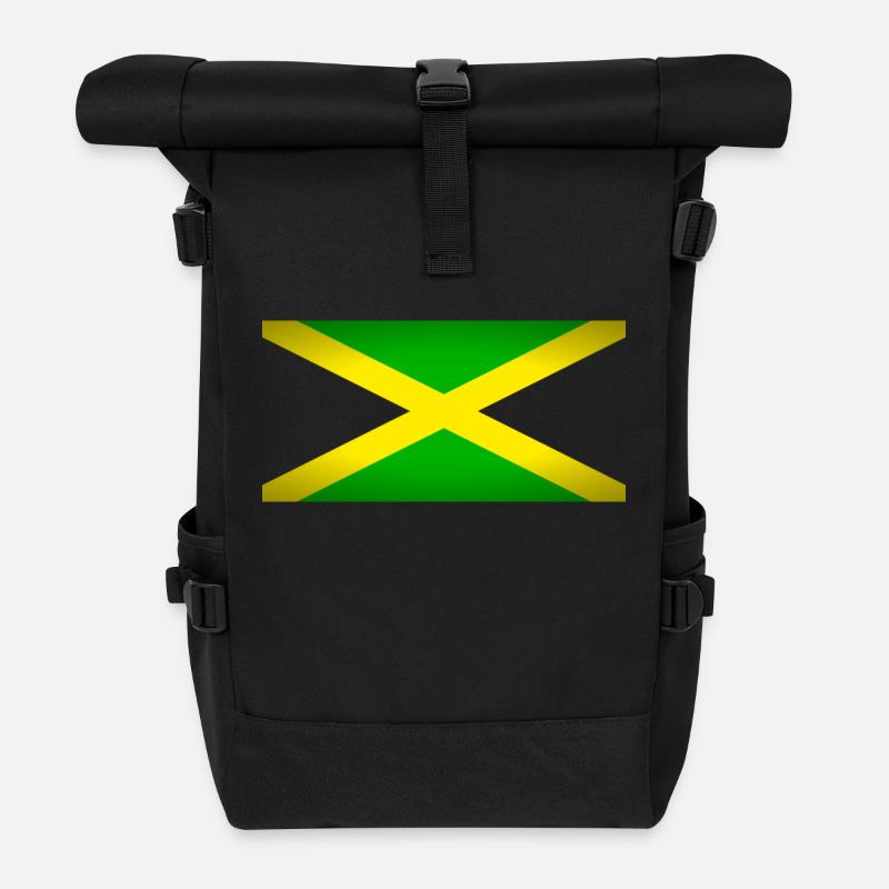 Jamaïque (sur noir) - Sac à dos roll top - noir