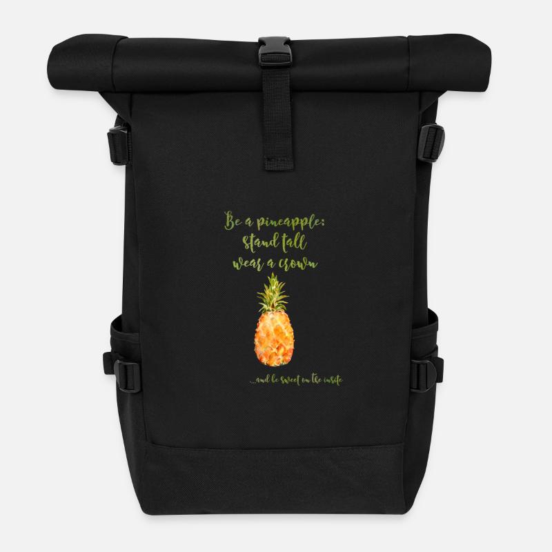 Be a pineapple - Ananas lustig Spruch Krone - Rolltop Rucksack - Schwarz
