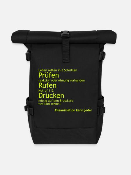 Reanimation_in_3Schritten - Rolltop Rucksack - Schwarz