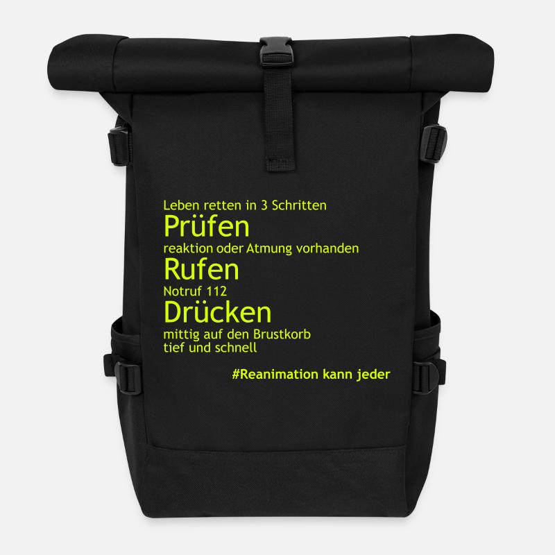 Reanimation_in_3Schritten - Rolltop Rucksack - Schwarz