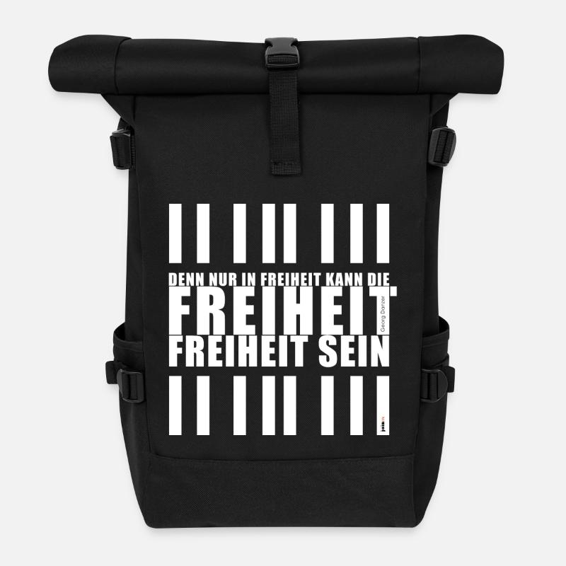 52_Freiheit_1_ - Rolltop Rucksack - Schwarz