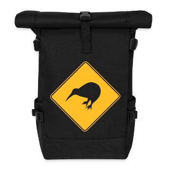 New Zealand - Kiwi Sign (1 Farbe) - Rolltop Rucksack - Schwarz - Vorne
