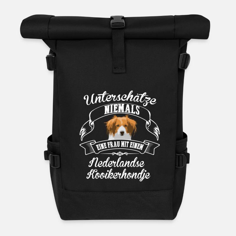 Nederlandse_Kooikerhondje - Rolltop Rucksack - Schwarz