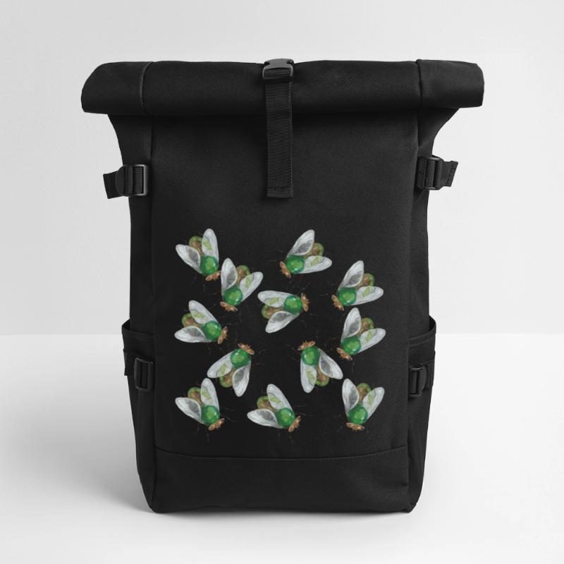 Flying pattern Roll Top Backpack