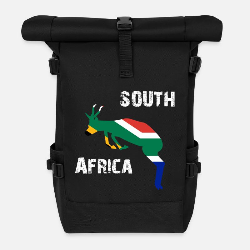Nation Design South Africa Springbok Wyv - Roll Top Backpack - black