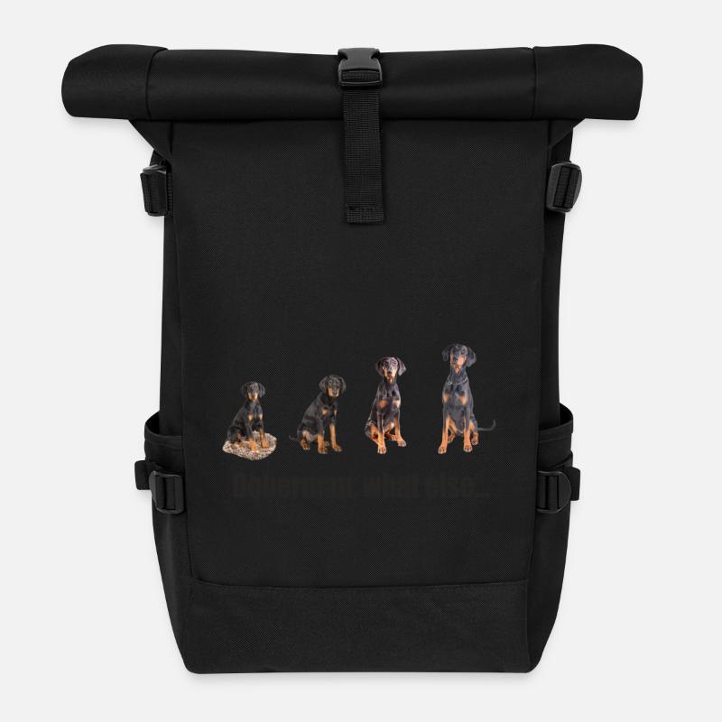 Doberman, quoi d'autre ... - Sac à dos roll top - noir