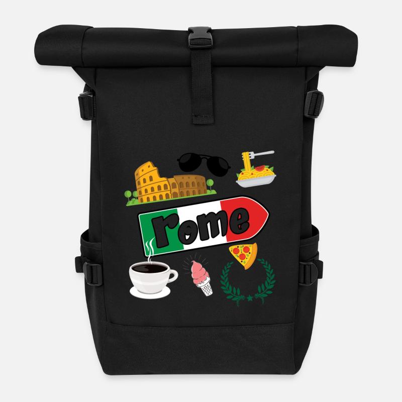 Ich liebe Rom - Rolltop Rucksack - Schwarz