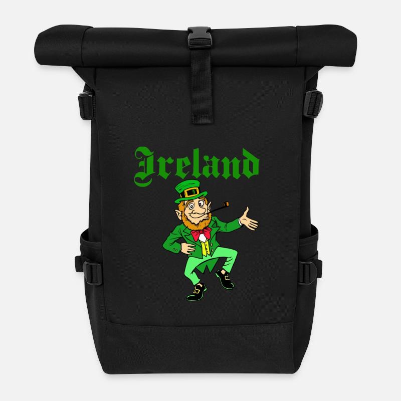 Irland St Patrick Kobold - Rolltop Rucksack - Schwarz