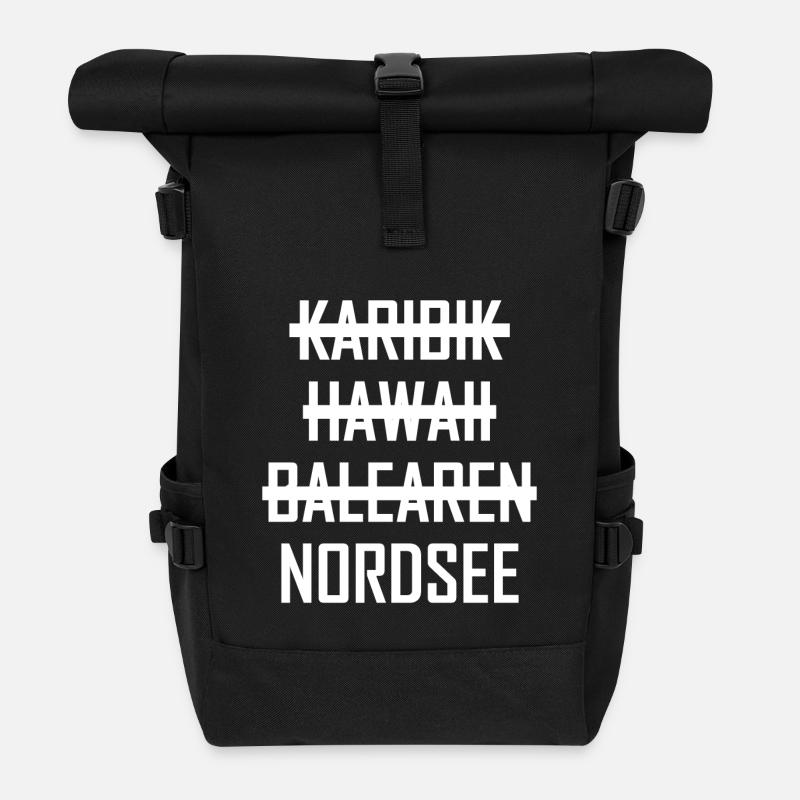 Nordsee - Rolltop Rucksack - Schwarz