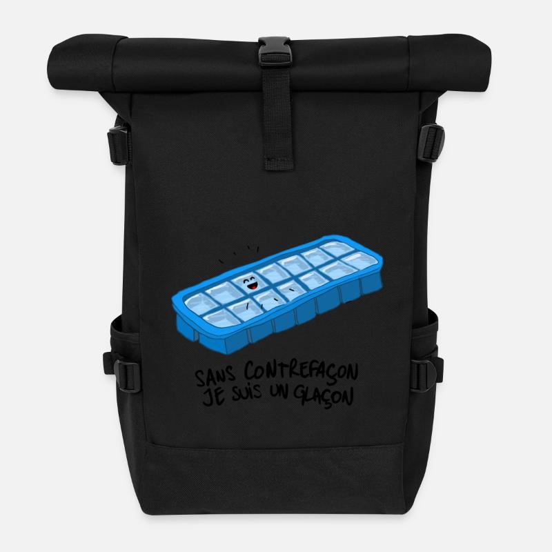 Sans contrefaçon je suis un glaçon ! - Sac à dos roll top - noir