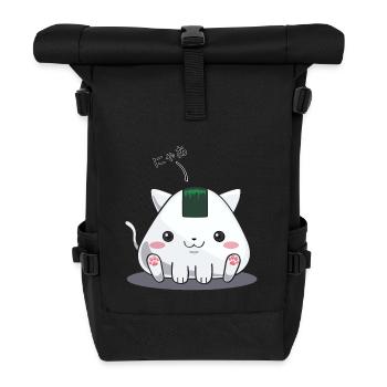 Onigiri - Katze nya - Rolltop Rucksack - Schwarz - Vorne