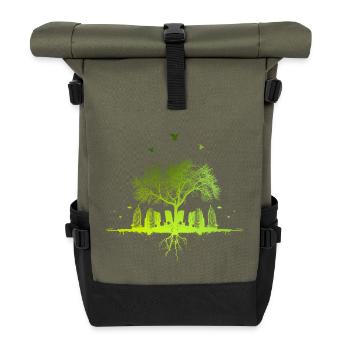 Arbre Vert - Nature Arbre Ville cadeau urbain - Sac à dos roll top - olive/noir - Devant