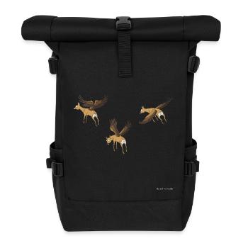 fliegende Hirsche - Rolltop Rucksack - Schwarz - Vorne
