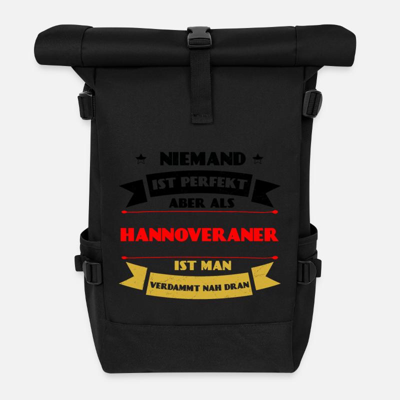 Perfekter Hannoveraner - Hannover Deutschland DE - Rolltop Rucksack - Schwarz