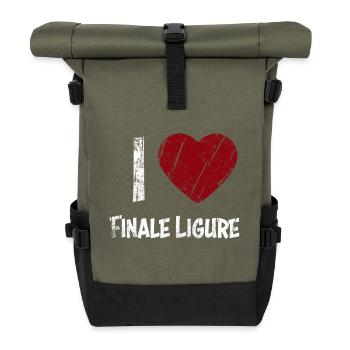 I Love Finale Ligure - Rolltop Rucksack - Olive/Schwarz - Vorne