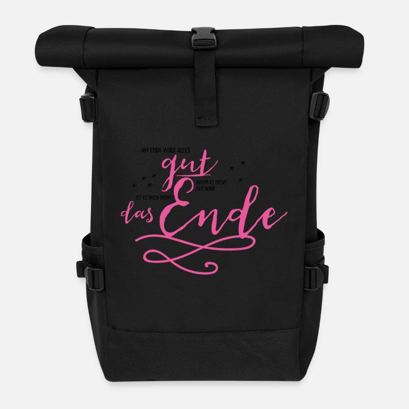 Am Ende wird alles gut! - Rolltop Rucksack - Schwarz