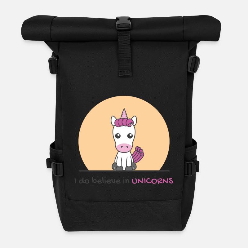 Kawai rosa Einhorn - Rolltop Rucksack - Schwarz