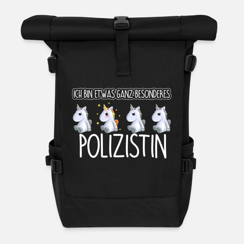 POLIZISTIN - Toll - Rolltop Rucksack - Schwarz