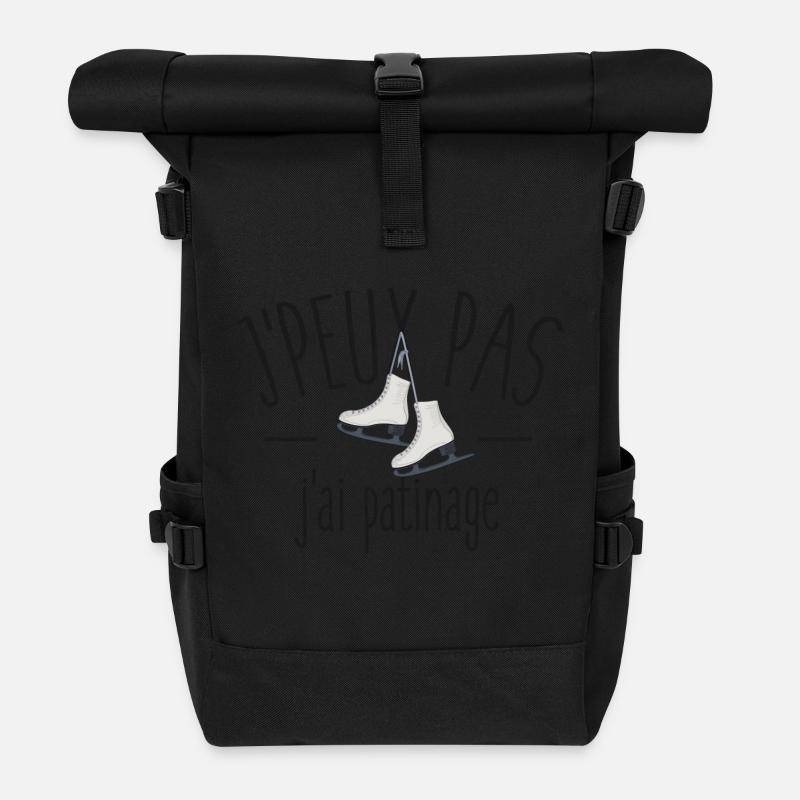 Je peux pas j'ai patinage - Sac à dos roll top - noir