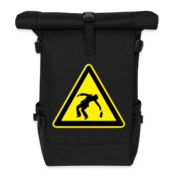 Caution Drunk - Roll Top Backpack - black - Front