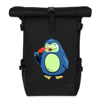 Frozen Pinguin isst Eis - Rolltop Rucksack - Schwarz - Vorne