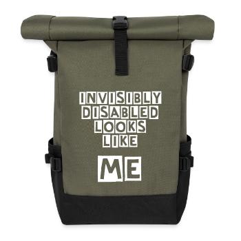 Invisibly Disabled White - Roll Top Backpack - olive/black - Front