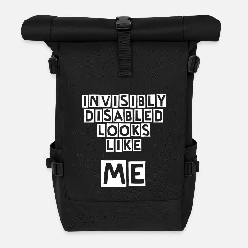 Unsichtbar Behinderte Weiß - Rolltop Rucksack - Schwarz