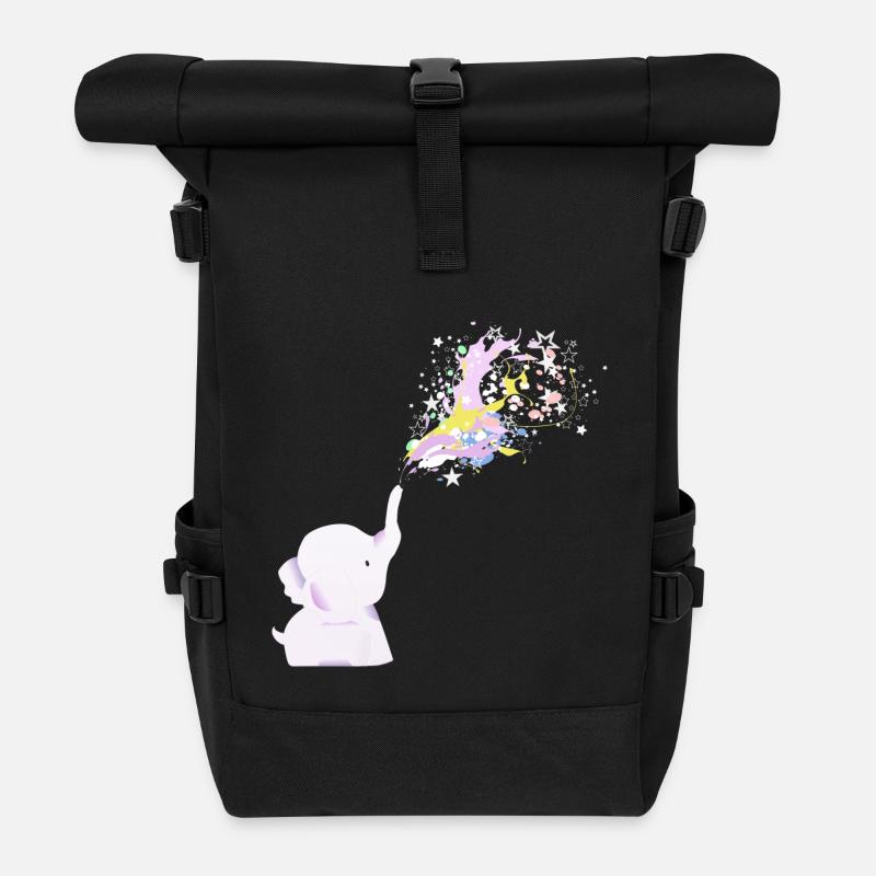 Baby Elefant - Rolltop Rucksack - Schwarz