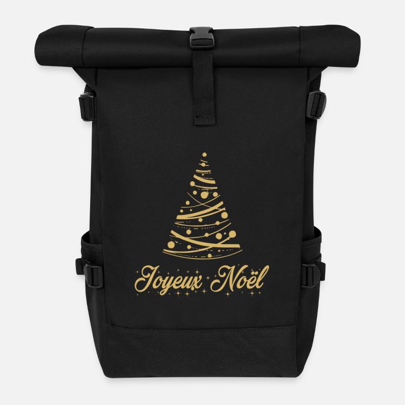 Frohe Weihnachten - Rolltop Rucksack - Schwarz