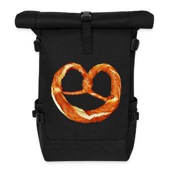 brot broetchen crossaint baecker baguette bread bu - Rolltop Rucksack - Schwarz - Vorne