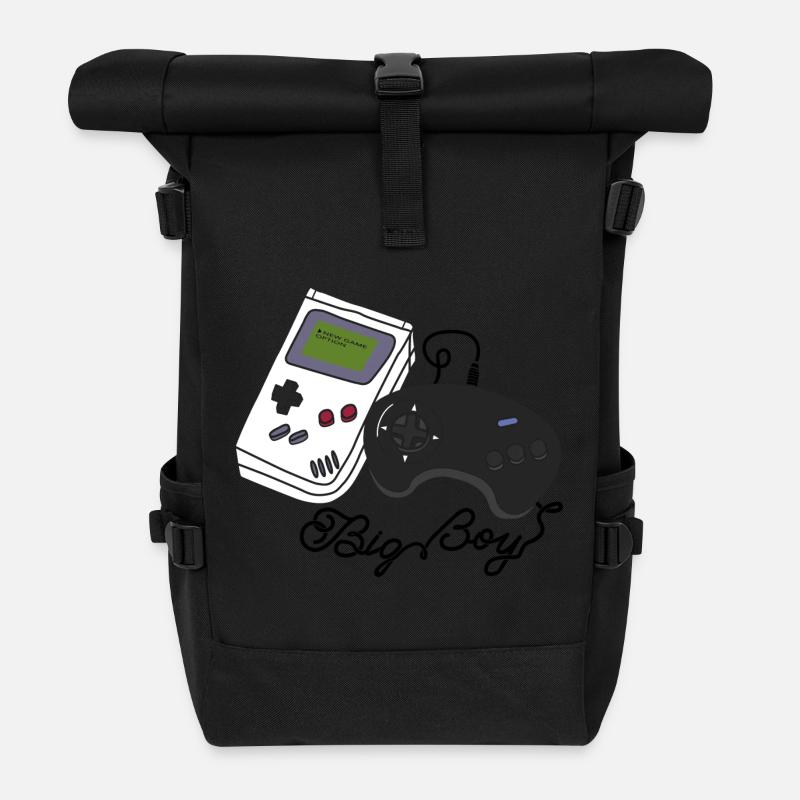 Gamer Videospiele Spiel Junge Aussenseiter Joystick - Rolltop Rucksack - Schwarz