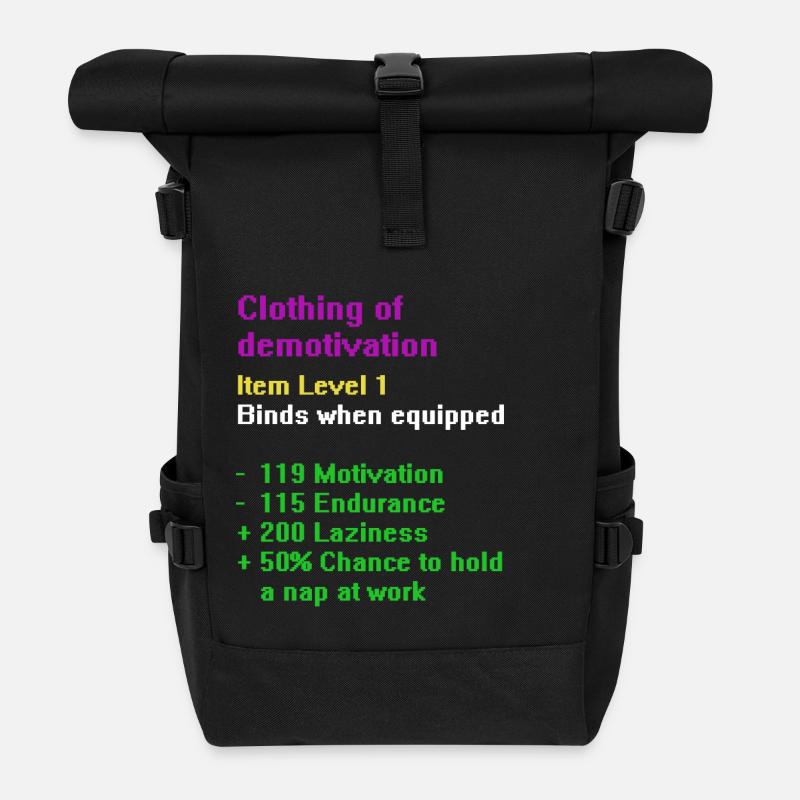 Clothing of demotivation - Rolltop Rucksack - Schwarz