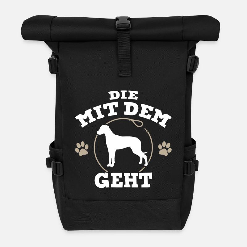 Die mit dem Rhodesian Ridgeback geht - Hund - Rolltop Rucksack - Schwarz