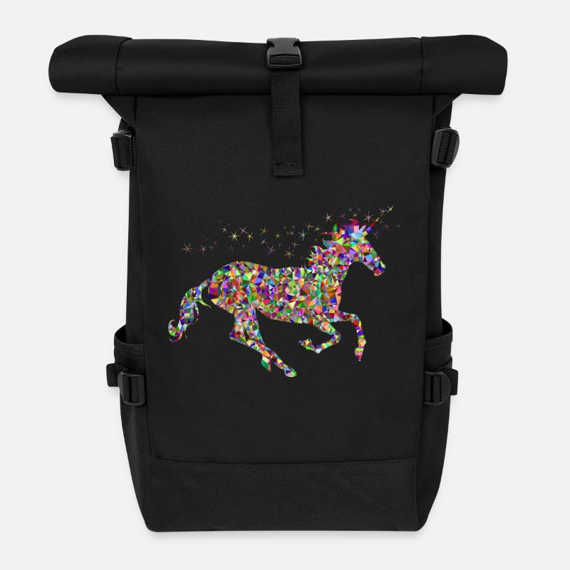 Einhorn - Rolltop Rucksack - Schwarz